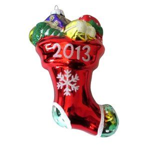 2013 Radko Celebrations Christmas Stocking Ornament in Original Box Retired